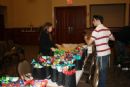 Hard at work, packing hospitality kits